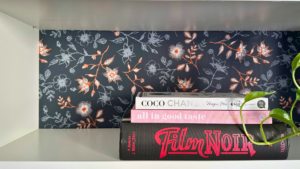 DIY Wallpaper Bookshelf